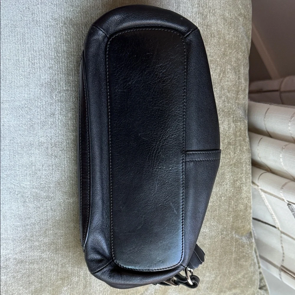 Coach Black Leather Clutch with Silver Accents - Picture 6 of 12